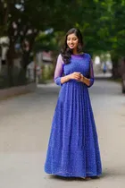 Women's Printed Anarkali Flared Gown 