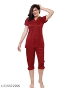 Satin Nightsuit Set for Women 