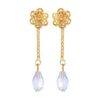 Brass Gold Plated Earrings for Women (Gold, Set of 1)