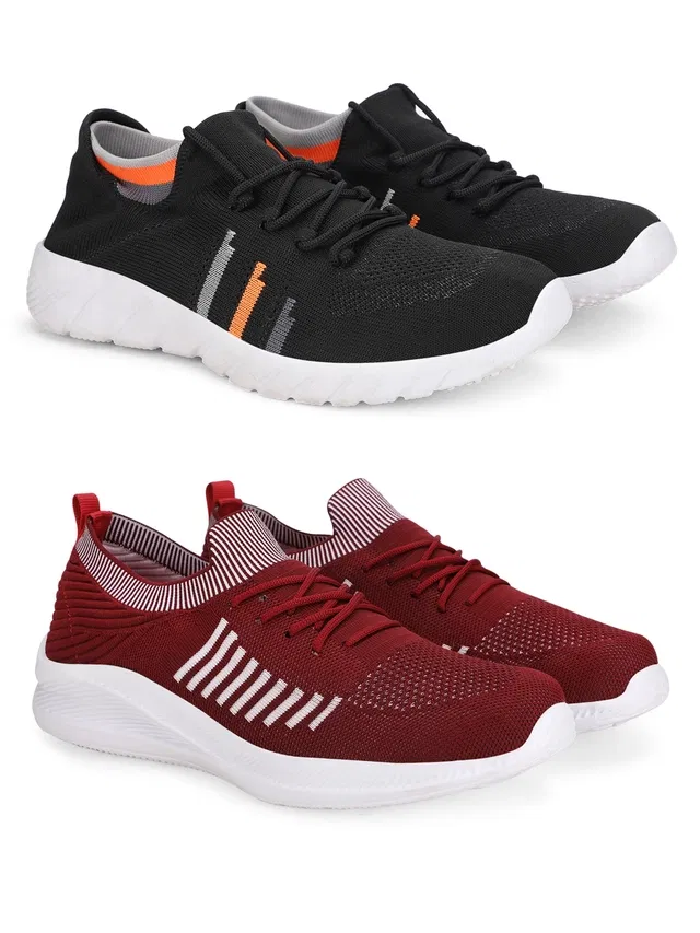 Sports Shoes for Men (Multicolor, 8) (Set of 2)
