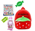 Combo of Fabric School Bag, Water Bottle with All in One Book for Kids 