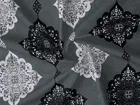 Glace Cotton Double Bedsheet Grey Abstract Print, Multicolour 