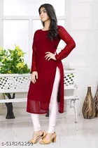 Georgette kurti for Women,  Maroon  
