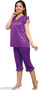 Satin Nightsuit Set for Women 
