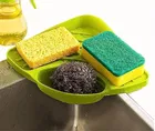 Kitchen Sink Wash Basin Triangle Multipurpose Organizer Tool for Dish Wash, Triangle Sink Filter Out Corner Wash Basin Sponge Cleaning Soap Scrub Sink Storage Rack