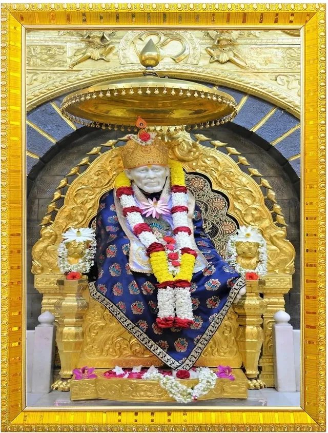 Shirdi Sai Baba Photo Frame (Gold, 5x7 inches)