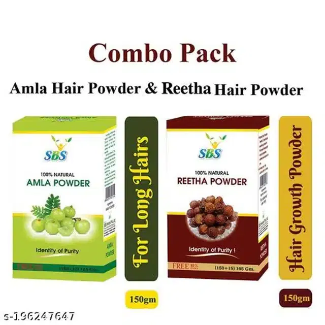 SBS Herbal Amla with Reetha Hair Powder (150 g, Pack of 2)