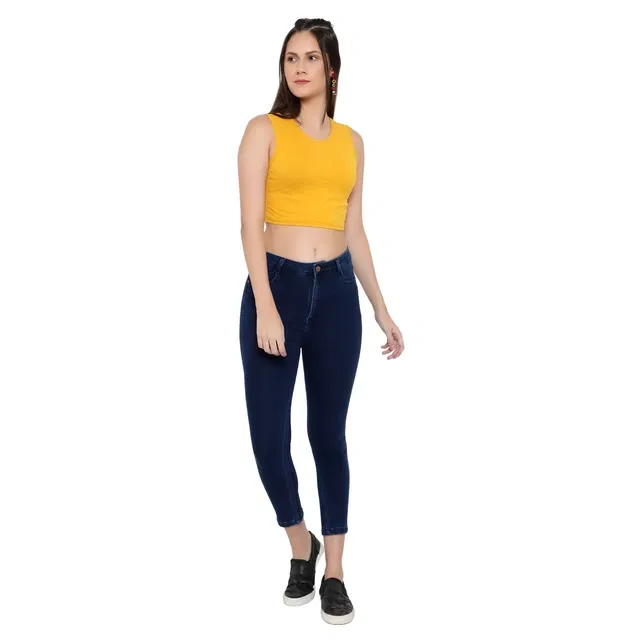 Demin Skinny Jeans for Women, Navy Blue (30)