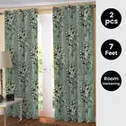 Tree Abstract Door Room Darkening Curtain Green 7ft Combo 