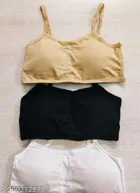 Net Solid Bras for Women, Assorted, Pack of 3 