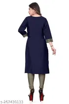 Stylish Cotton Blend Lace Printed Kurti For women 