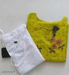 Dull Cotton Floral Print Kurta Set for Women 