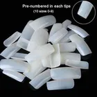 500 Pcs False Acrylic Fingernails Full Cover French Artificial Nails Tip 10 Sizes with Box 