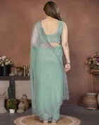 Bollywood Green Organza Net Saree for Women