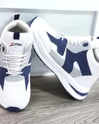 Sports Shoes for Men, White & Navy Blue 