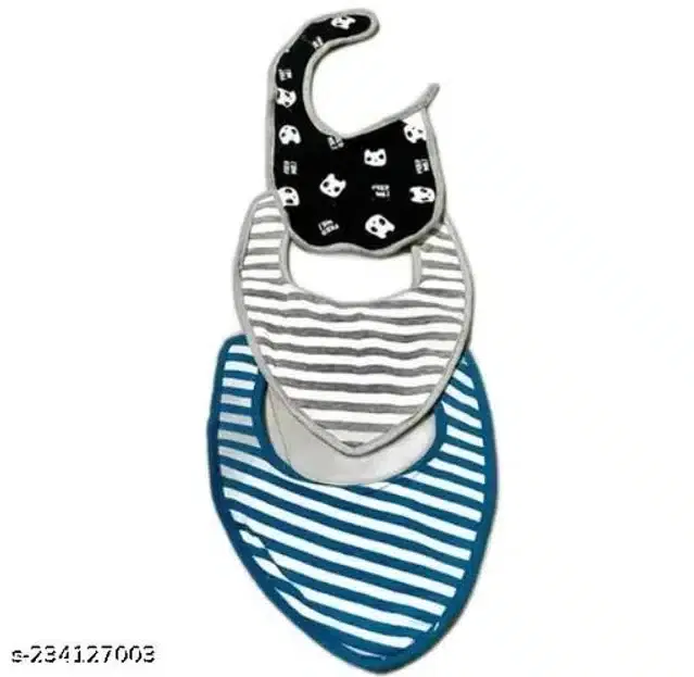 Cotton Bibs Apron (Multicolor, 29x20 cm) (Pack of 3)