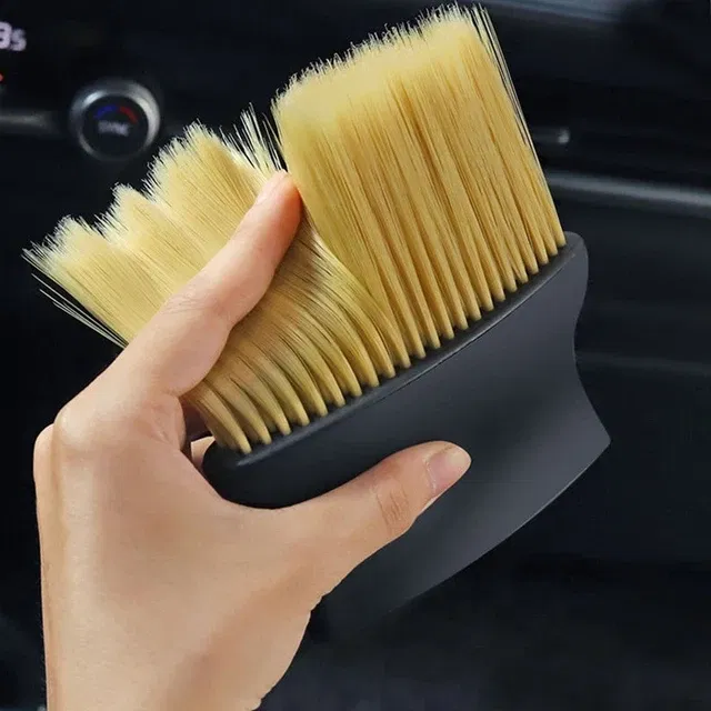 Super Soft Microfiber Car Dashboard Cleaning Brush (Brown & Black)