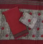 Printed Crepe Unstitched Suit Fabric for Women, Red 