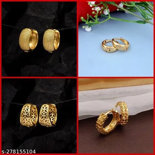 Alloy Earrings for Women (Multicolor, Set of 4)