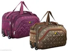 Polyester Duffel Bags (Brown & Purple, Pack of 2)