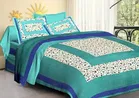 Sanganeri Jaipuri Traditional Printed Double Bed Sheet with 2 Pillow Covers 