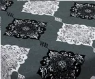 Glace Cotton Double Bedsheet Grey Abstract Print, Multicolour 