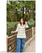 Floral Cotton Regular Kurti for Women 