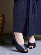 Solid Peep Toe Heel Sandals for Women 
