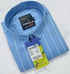 Cotton Blend Checked Shirt for Men, Sky 