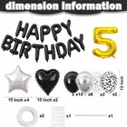 5th Happy Birthday Balloon Decoration Kit ,Black, Set Of 1