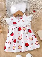 Printed Cotton Blend Frock for Girls 