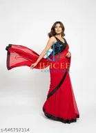 Georgette Saree for Women, Red 