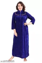 Velvet Nightdress Set for Women 