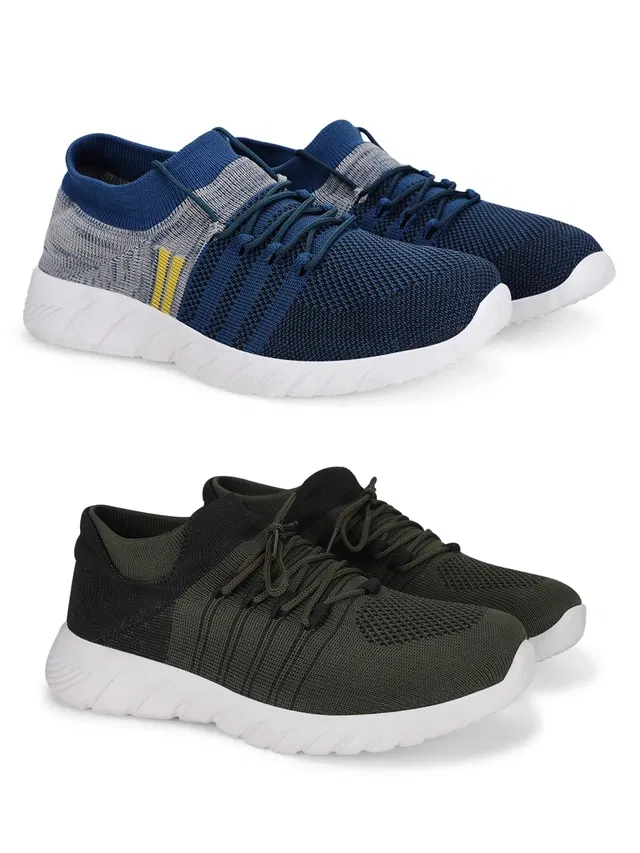 Sports Shoes for Men (Multicolor, 8) (Set of 2)