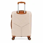 Safari Carter Pro CM 28 Inch [Large] Trolley Bag with 360° Spinner 8 Wheels, Beige