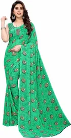 कनूड़ा फैंसी विमेंस जॉर्जेट फ्लावर प्रिंटेड साड़ी 