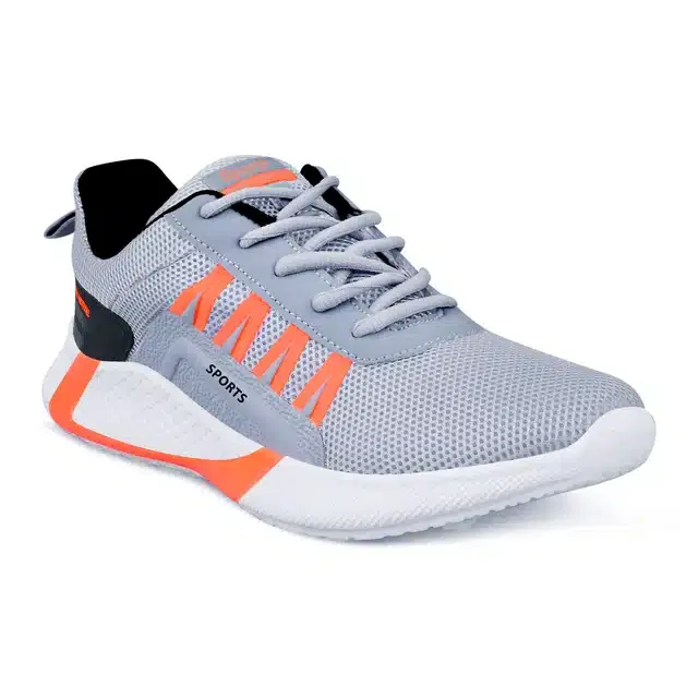 Sports Shoes for Men (Grey & White, 7)