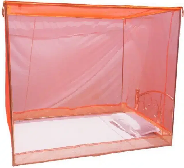 Single Bed Mosquito Net (Orange, 6x3 feet)