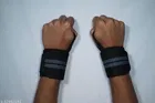 Wrist Support Bands (Black & Grey, Free Size) (Set of 1)