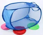 Multicolor Nylon Mesh Popup Laundry Basket Set 