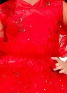 Cotton Blend Solid Dress for Girls 