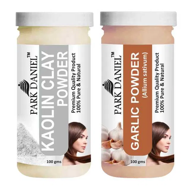 Park Daniel 100% Pure & Natural Kaolin Clay Powder & garlic Powder (Pack Of 2, 100 g) (SE-395)