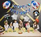 5 Pcs Birthday Space Theme Decorations Foil Blue Balloon