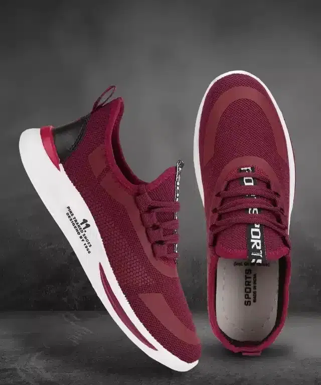 Sports Shoes for Men (Maroon, 8)
