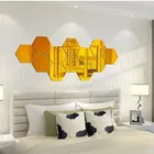 Acrylic Hexagon Shaped Wall Mirror Stickers 
