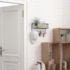 Metal Key And Mobile Holder for Home Decor Stylish - Key Chain Holder for Wall - 5 Hooks