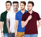 Polo Solid Cotton Blend T-shirts Pack of 4 for Men 