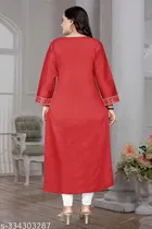 Chanderi Cotton Striped Kurti with Pant for Women 