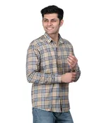 Cotton Blend Full Sleeves Chequered Shirt for Men 