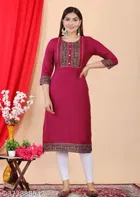 Rayon Solid Kurti for Women 
